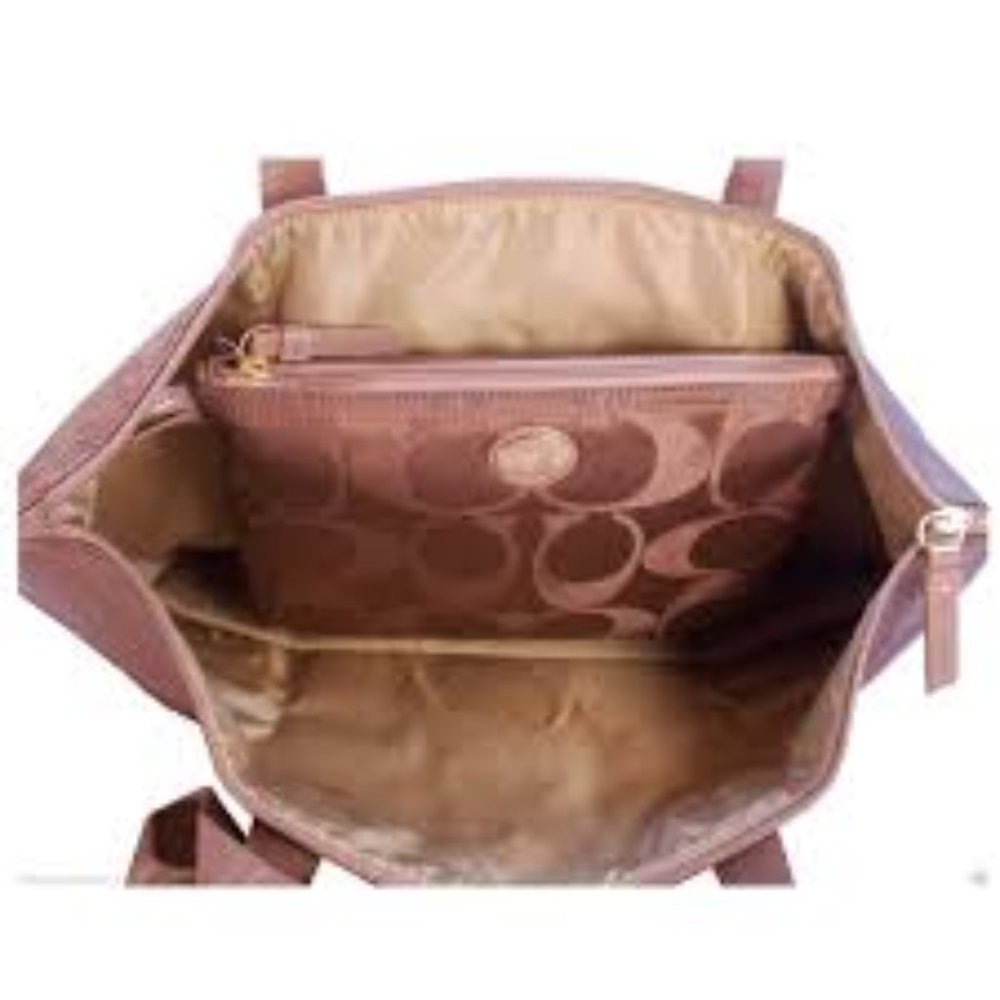 COACH WEEKENDER TOTE TRAVEL SHOULDER CARRY ALL TAN - Picture 2 of 5